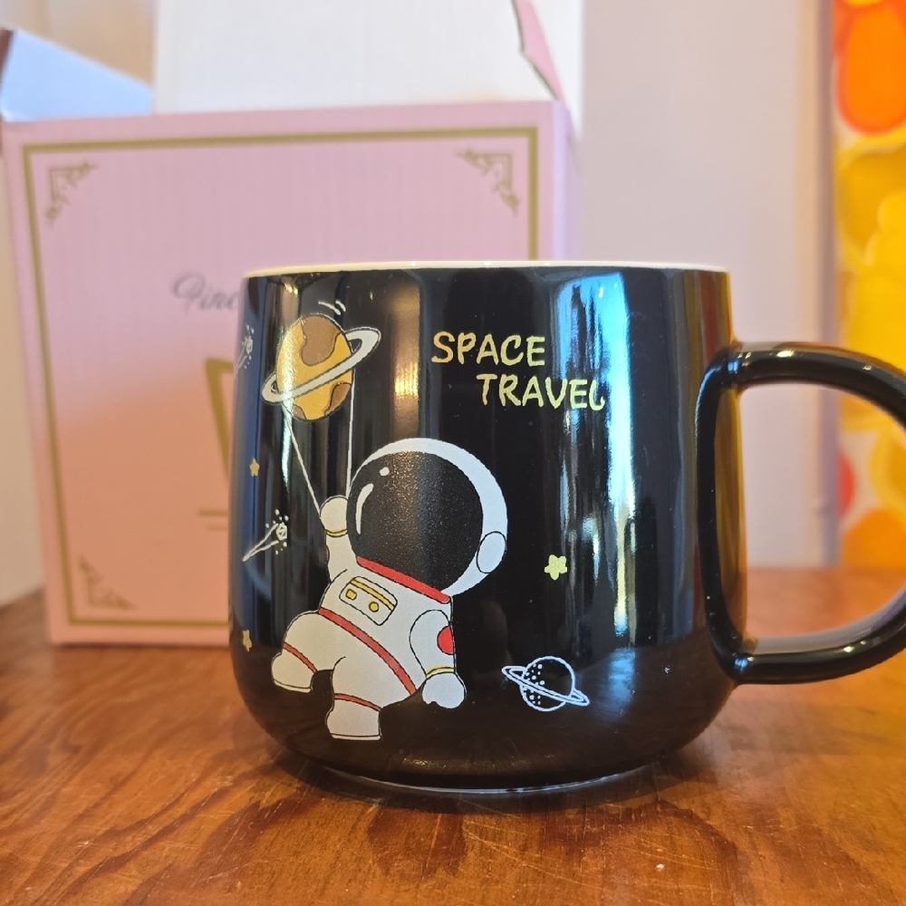 Brand New! Space Travel Black Mug